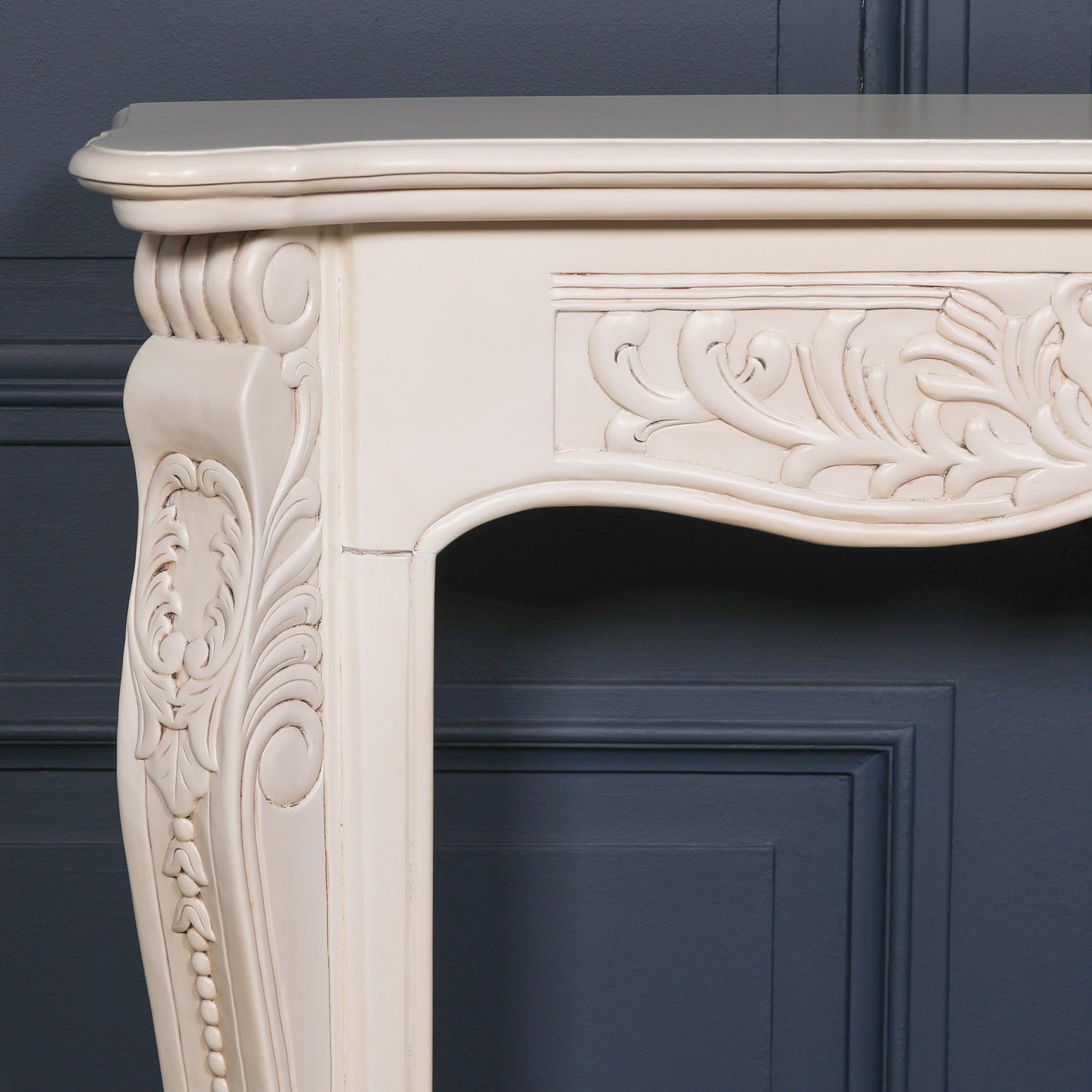 Aged Ivory Carved Fire Surround