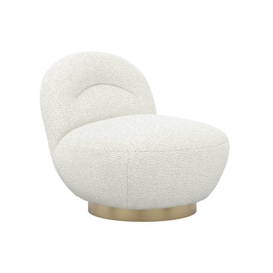 Harry Christian Home Ivory And Brushed Gold Accent Chair