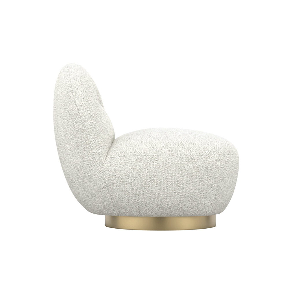 Harry Christian Home Ivory And Brushed Gold Accent Chair