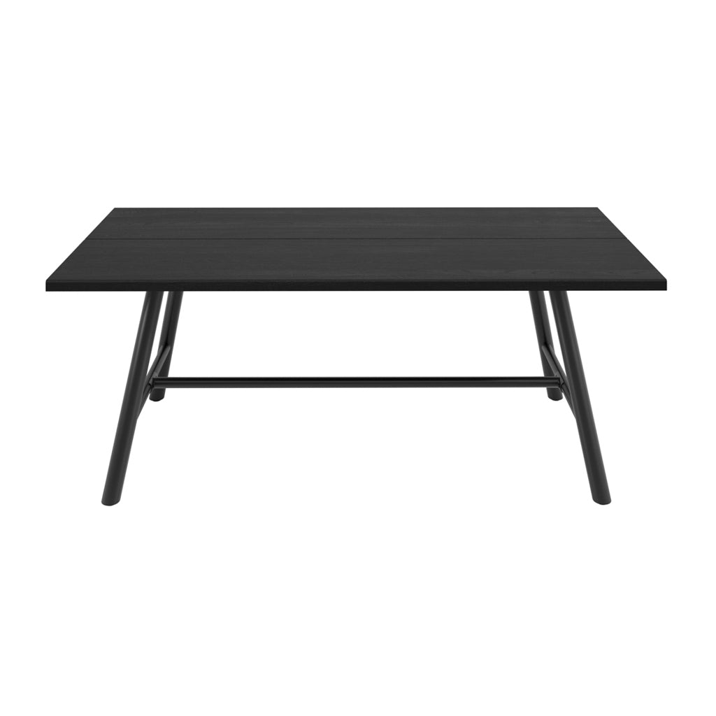 Louie Black Dining Table with 4 Edisto Off White Dining Chairs