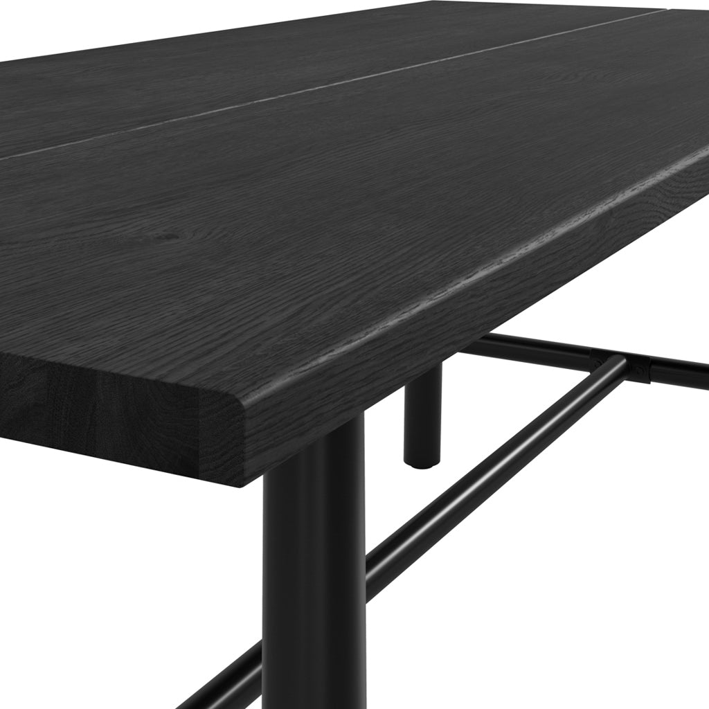 Louie Black Dining Table with 4 Edisto Off White Dining Chairs