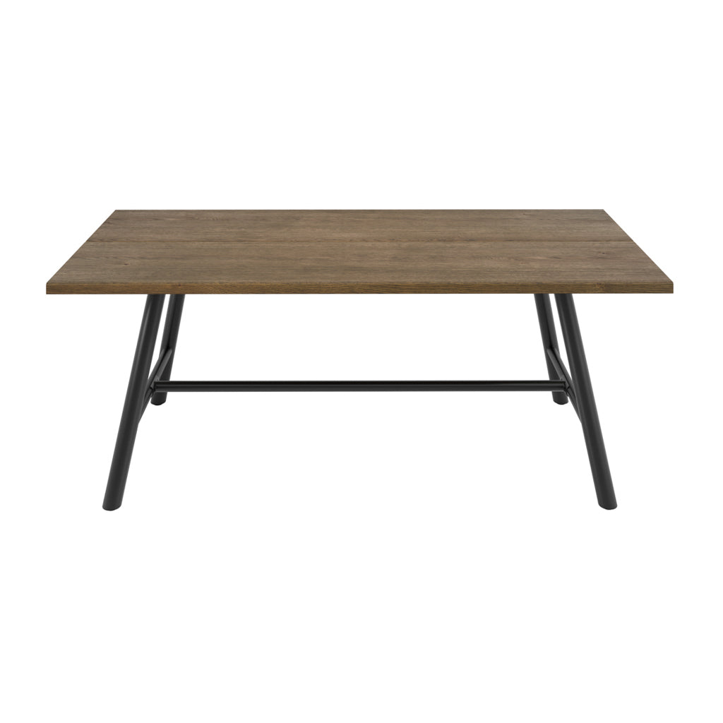 Harry Christian Home Dark Wooden Dining Table With Black Legs