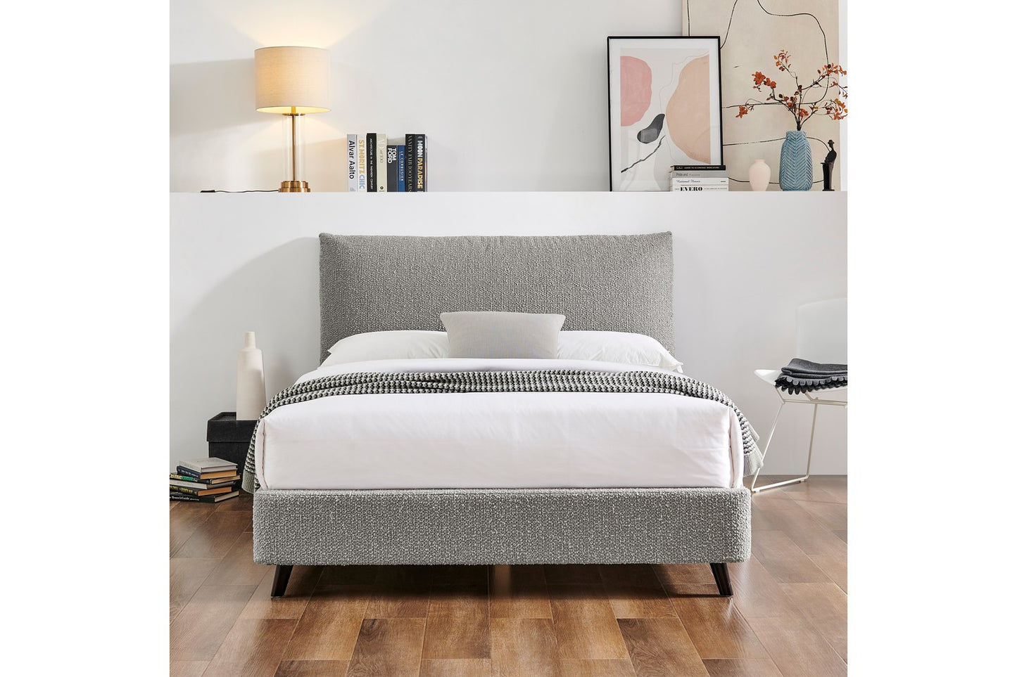 The Hampshire Double Bed In Boucle Grey