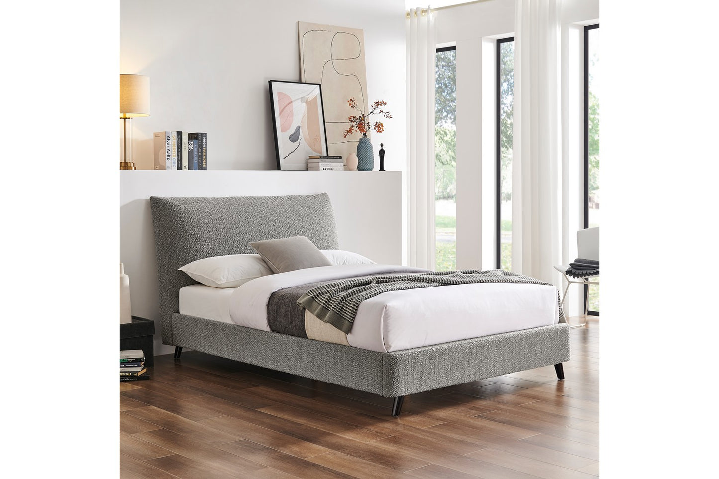 The Hampshire Double Bed In Boucle Grey