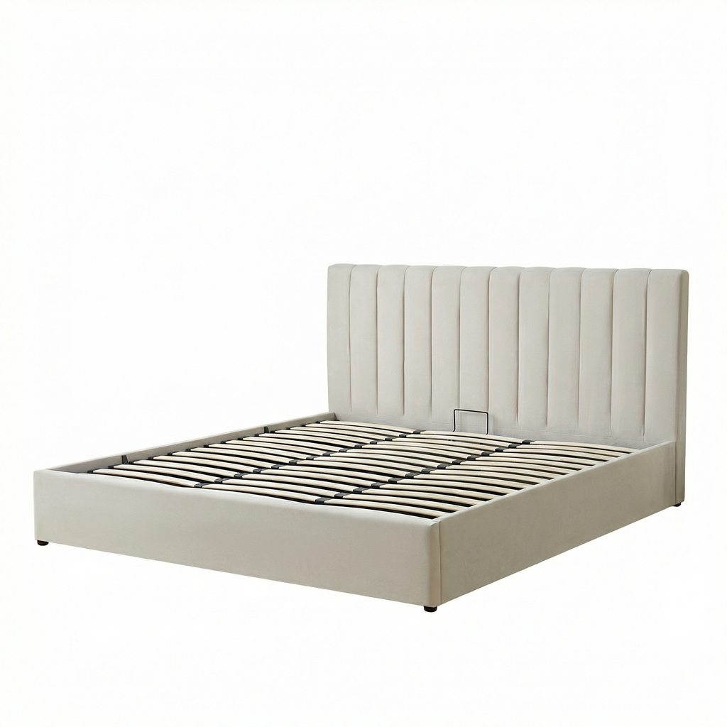 Harold Super-King Ottoman Storage Bed with Memory Foam Mattress (5 COLOUR CHOICES)