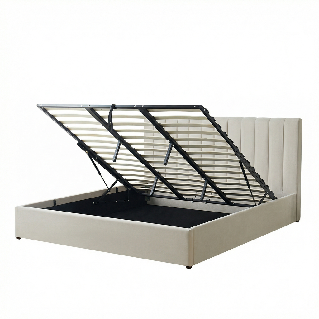 Harold Super-King Ottoman Storage Bed with Memory Foam Mattress (5 COLOUR CHOICES)