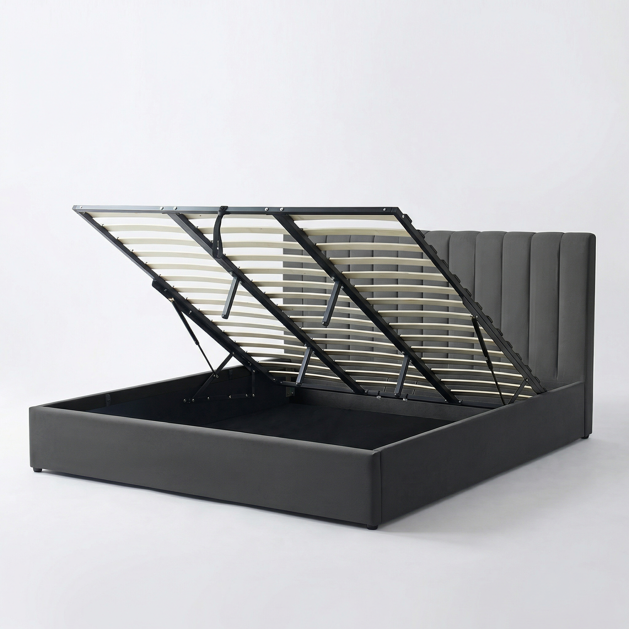 Harold Super-King Ottoman Storage Bed with Memory Foam Mattress (5 COLOUR CHOICES)
