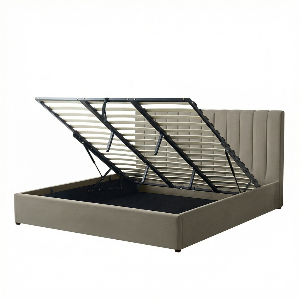 Harold Super-King Ottoman Storage Bed with Memory Foam Mattress (5 COLOUR CHOICES)
