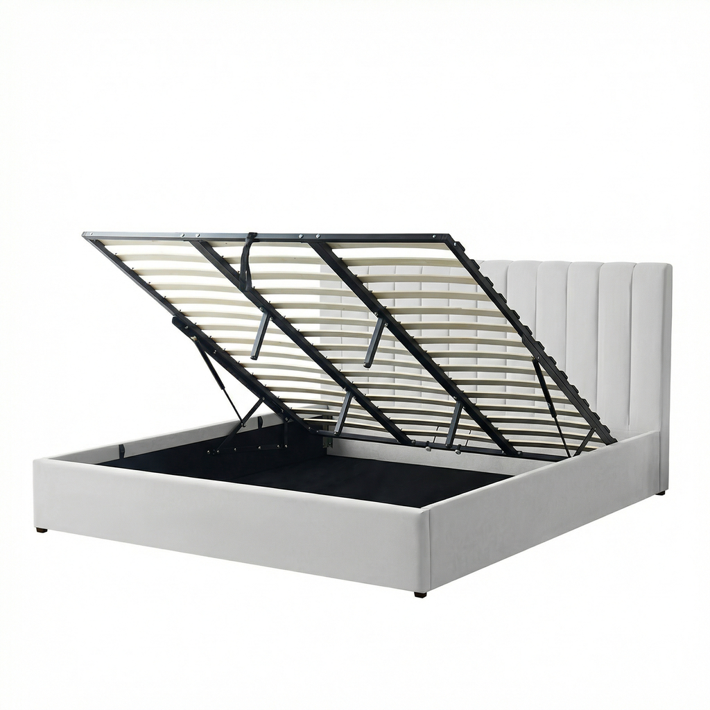 Harold Super-King Ottoman Storage Bed with Memory Foam Mattress (5 COLOUR CHOICES)