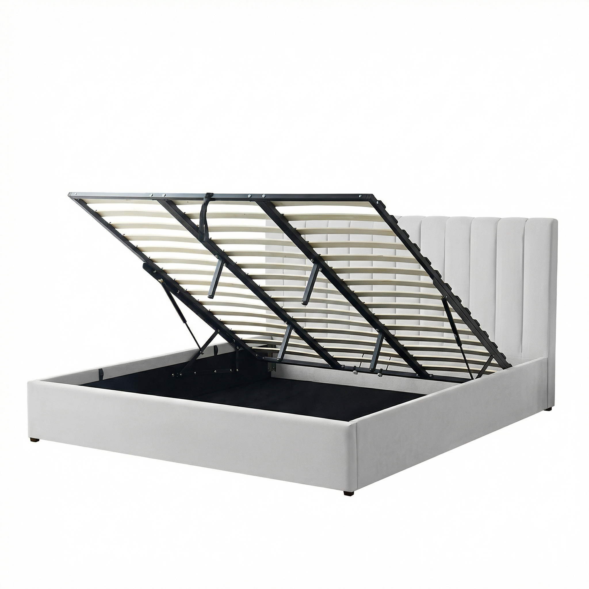Harold Super-King Ottoman Storage Bed with Memory Foam Mattress (5 COLOUR CHOICES)