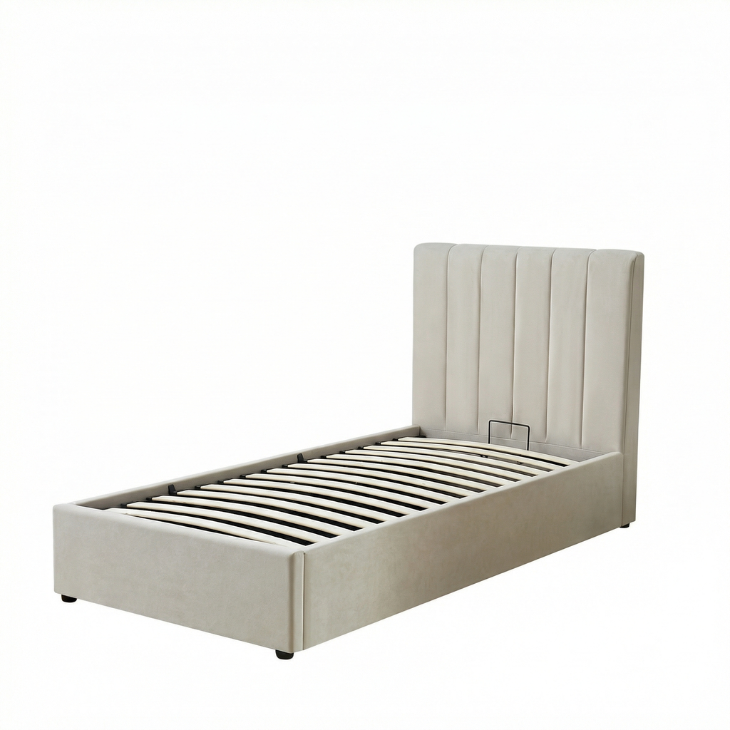 Harold Single Ottoman Storage Bed with Memory Foam Mattress (4 COLOUR CHOICES)