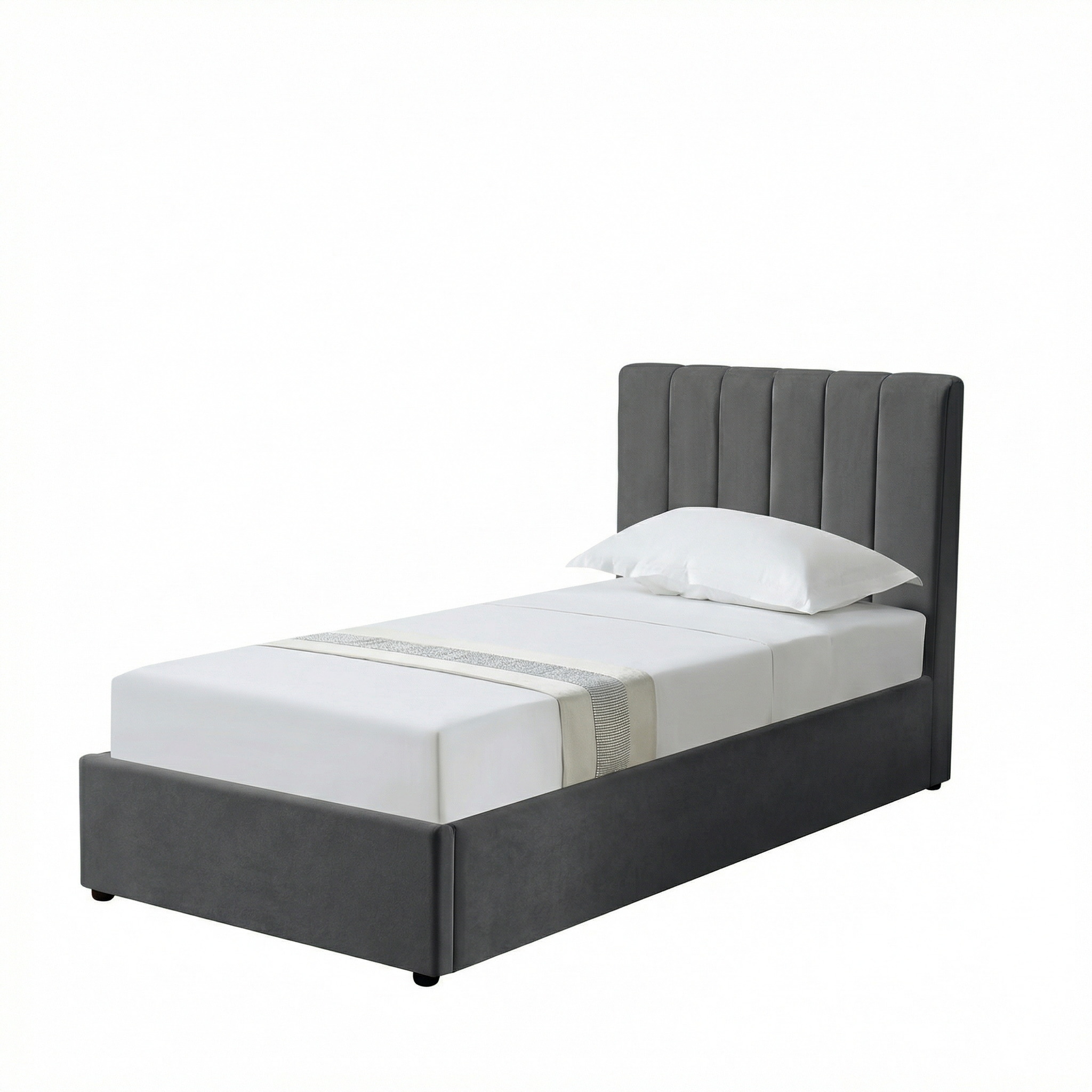Harold Single Ottoman Storage Bed with Memory Foam Mattress (4 COLOUR CHOICES)