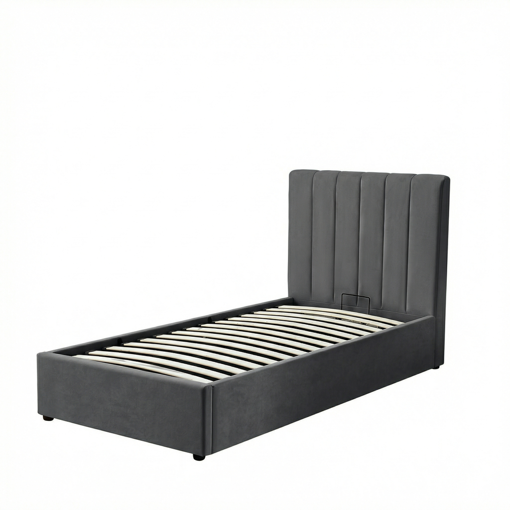 Harold Single Ottoman Storage Bed with Memory Foam Mattress (4 COLOUR CHOICES)