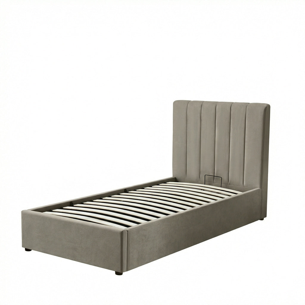 Harold Single Ottoman Storage Bed with Memory Foam Mattress (4 COLOUR CHOICES)
