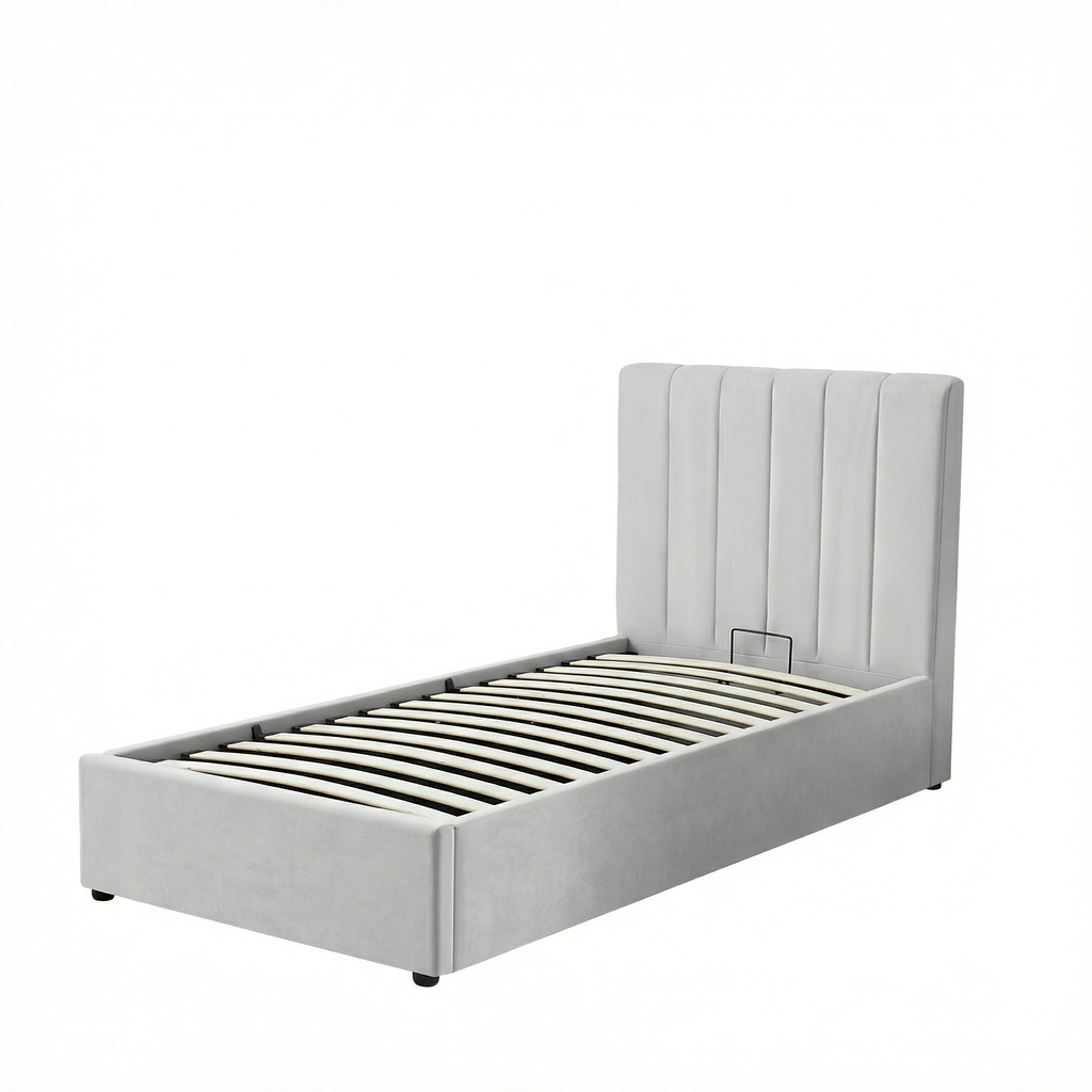 Harold Single Ottoman Storage Bed with Memory Foam Mattress (4 COLOUR CHOICES)