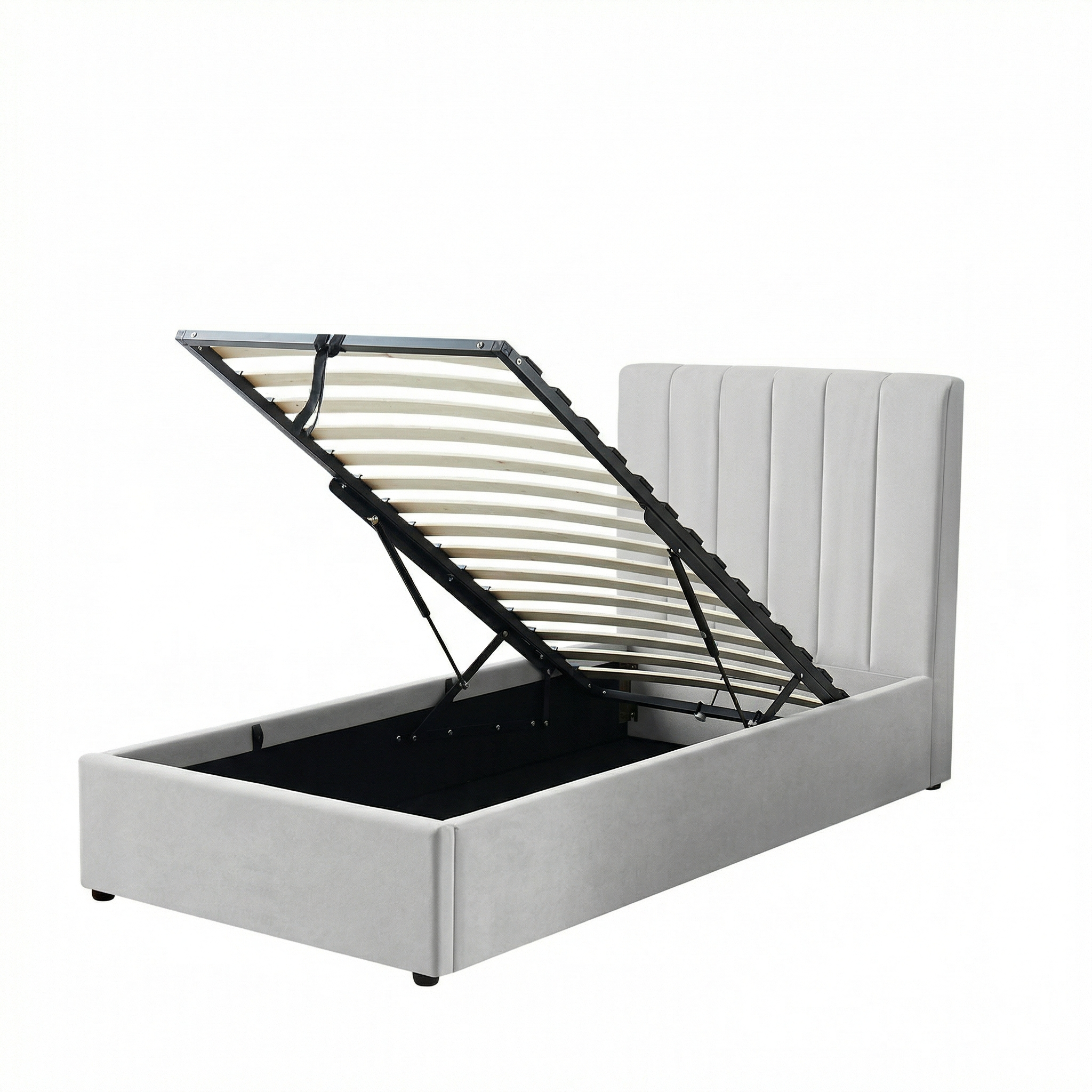 Harold Single Ottoman Storage Bed with Memory Foam Mattress (4 COLOUR CHOICES)