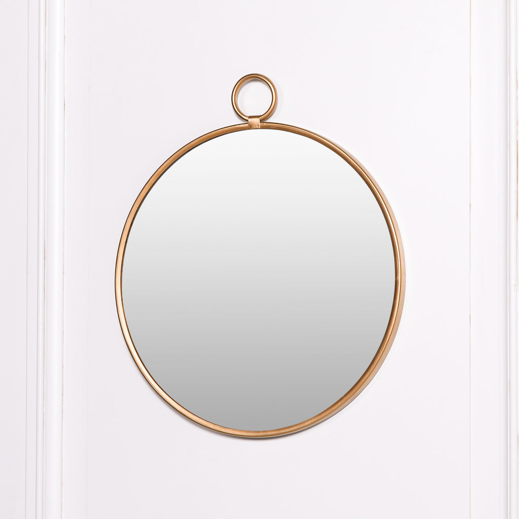 Gold Round Hook Wall Mirror