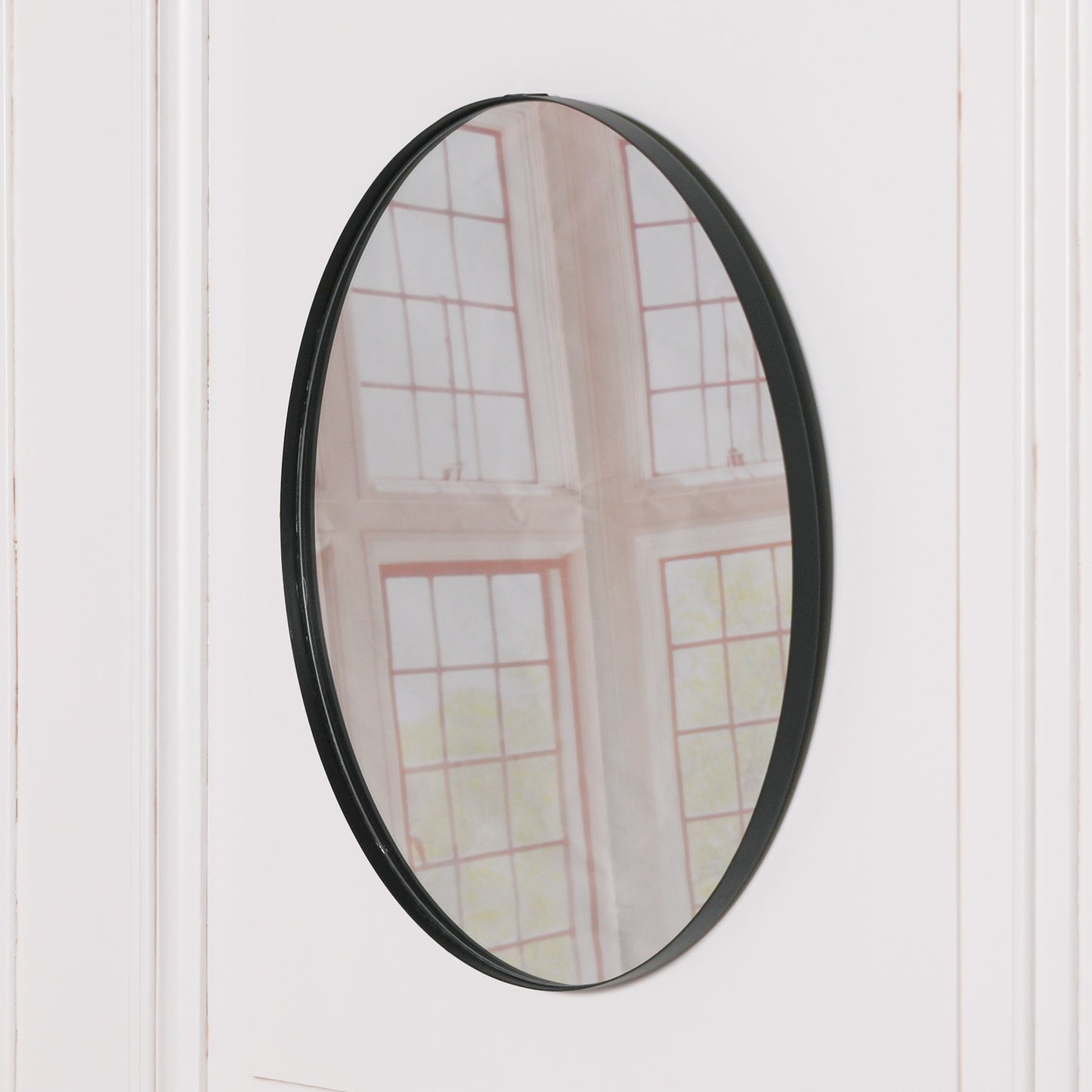 50cm Black Round Wall Mirror