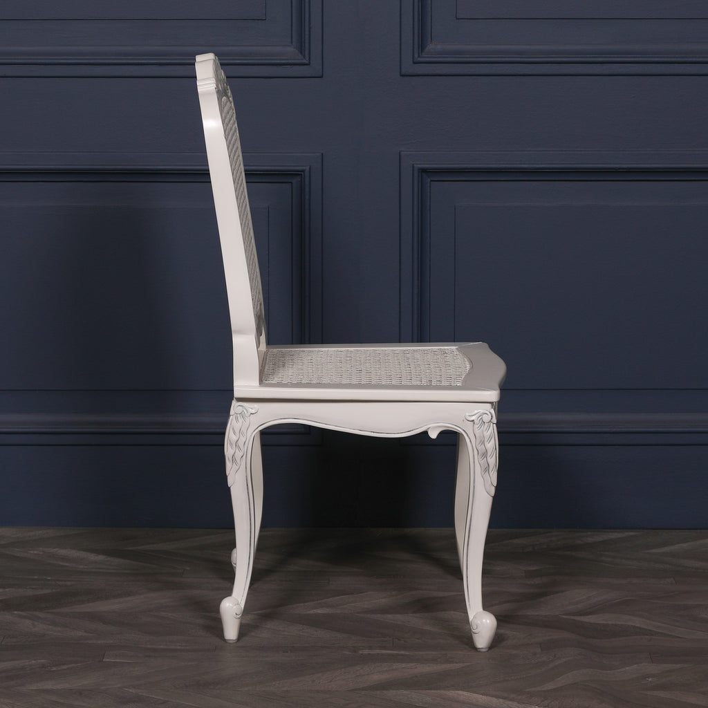 Off White Rattan Dining / Bedroom Chair