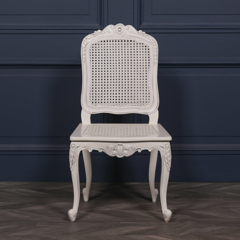 Off White Rattan Dining / Bedroom Chair