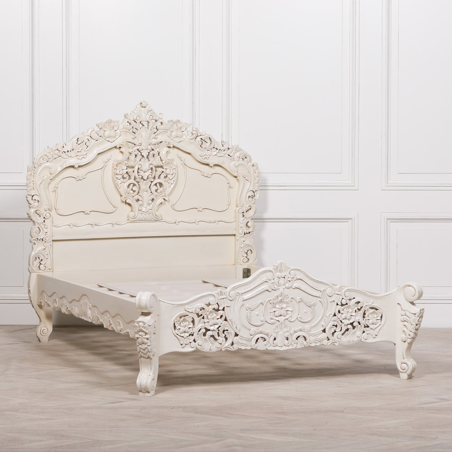 Rococo 4ft6 Double Size Carved Bed