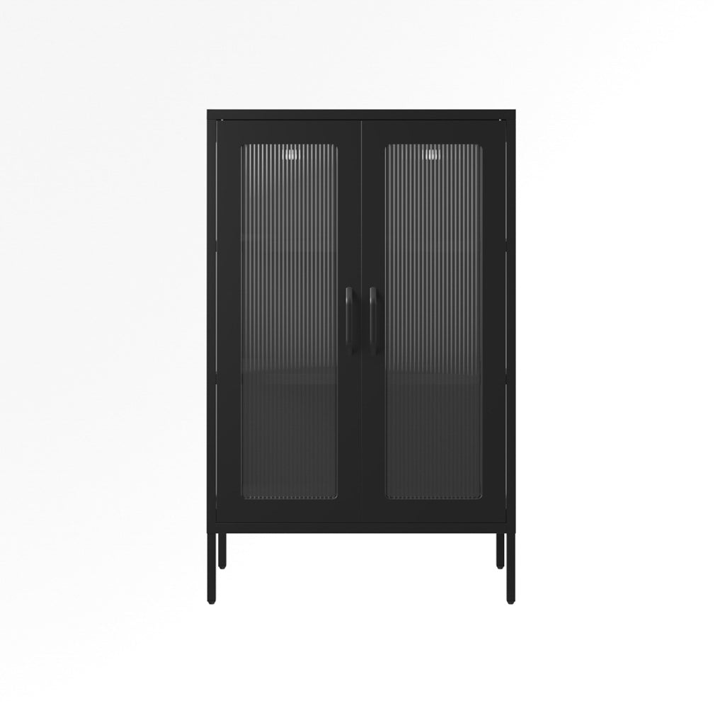 Harry Christian Home Black Modern Industrial Style Display Cabinet