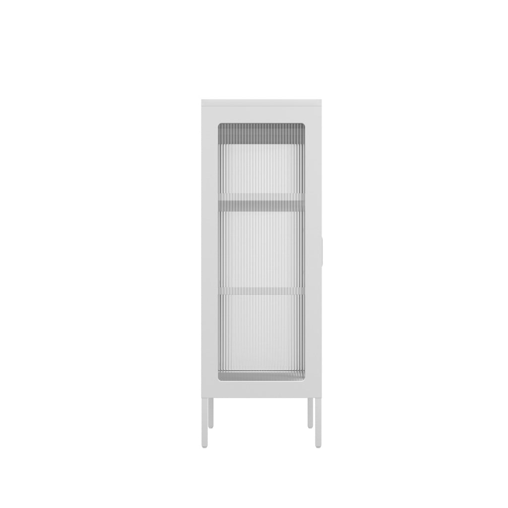 Harry Christian Home White Sleek Industrial Cabinet