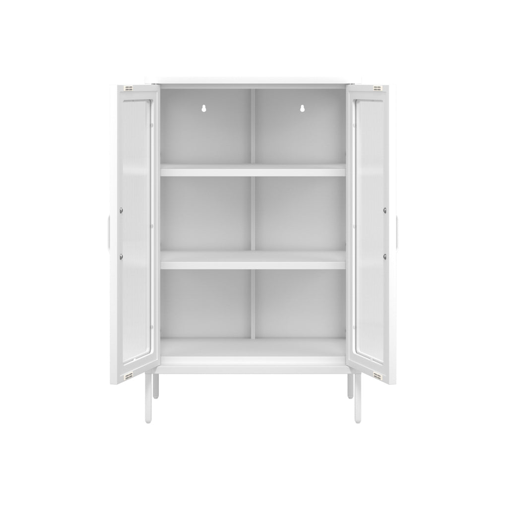 Harry Christian Home White Sleek Industrial Cabinet