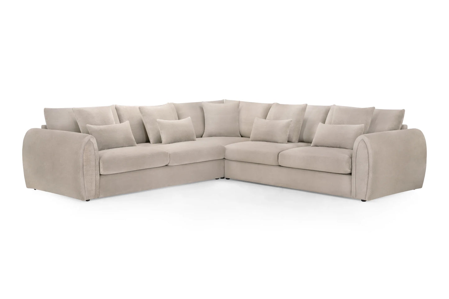 Mirabel Large Corner Sofa In Mocha Velvet