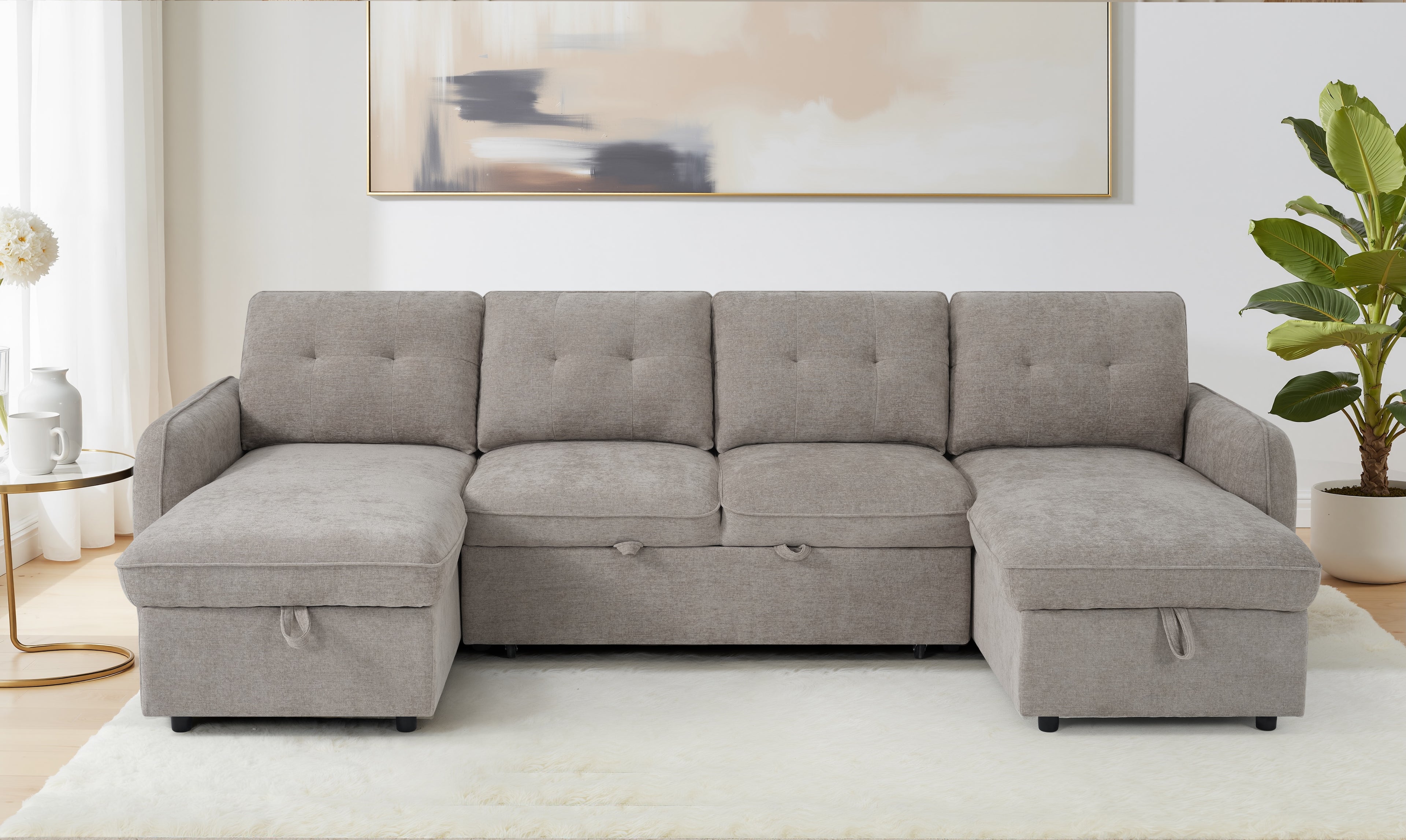 Moscow Sofabed Beige U Shape Corner