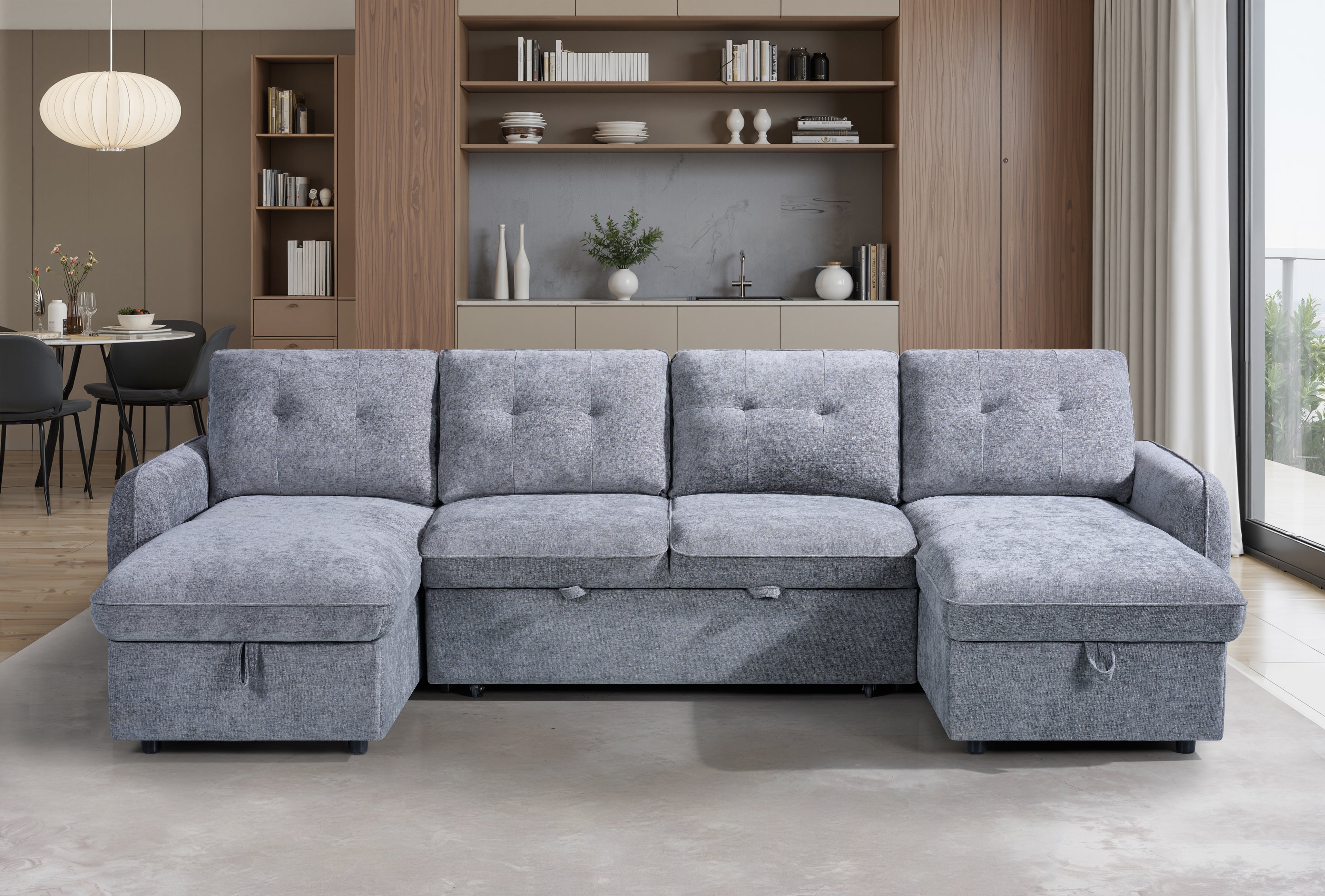 Moscow Sofabed Grey U Shape Corner