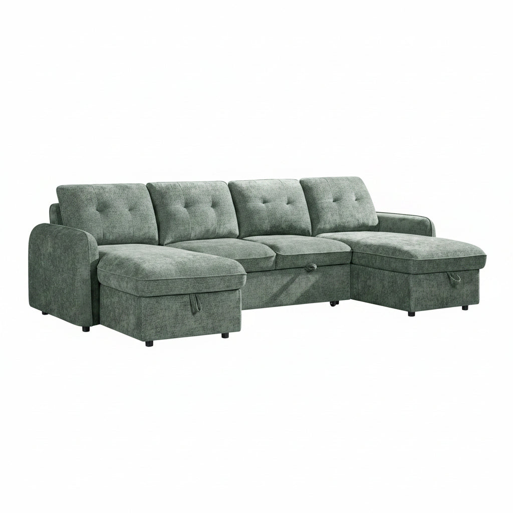 Moscow Sofabed Green U Shape Corner