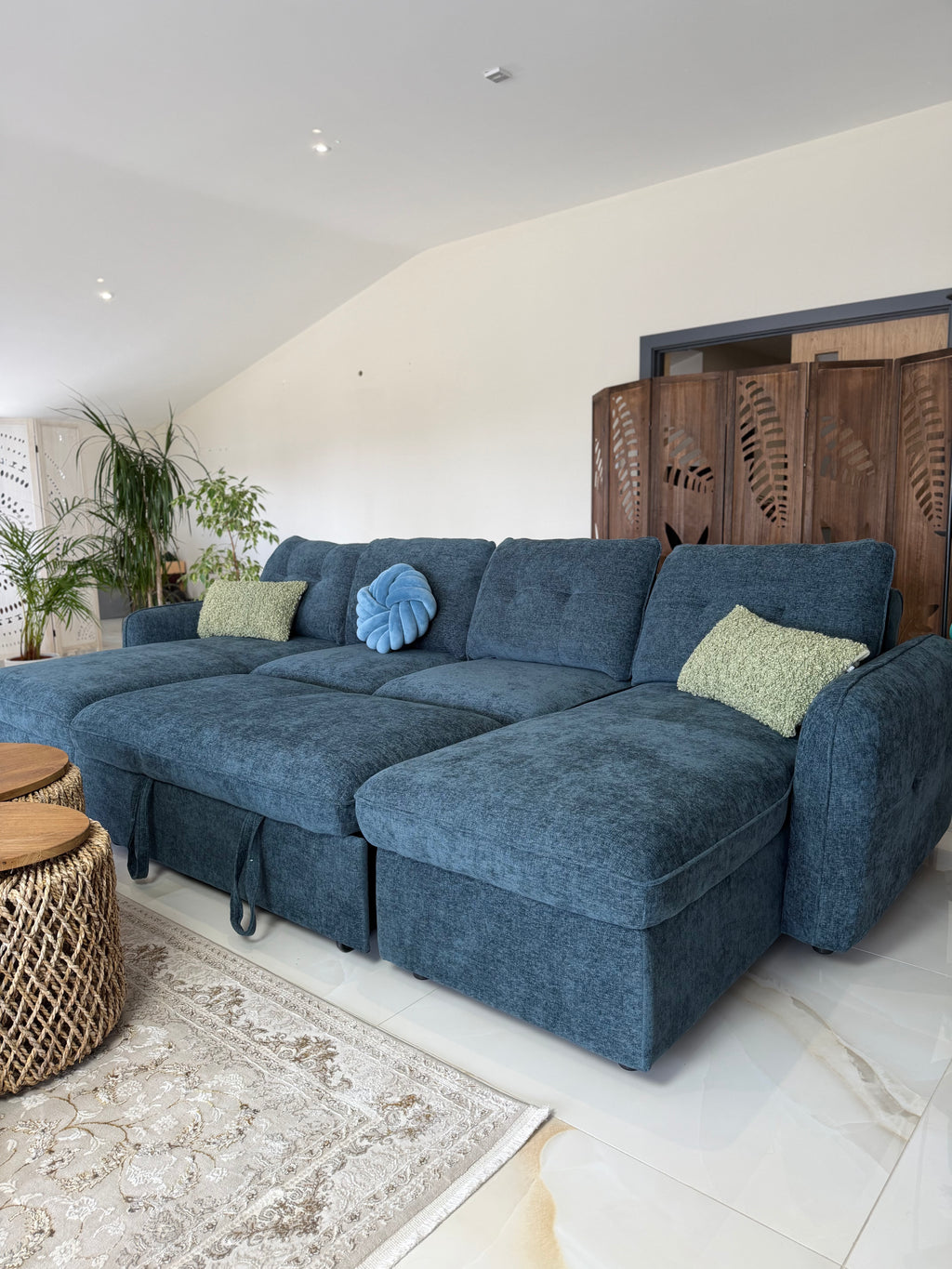 Moscow Sofabed Blue U Shape Corner