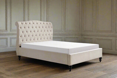 Natural Velvet Classical Style Kingsize Bed At Heritage Home UK