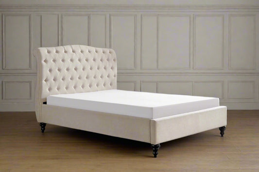 Natural Velvet Super Kingsize Bed Frame Heritage Home UK