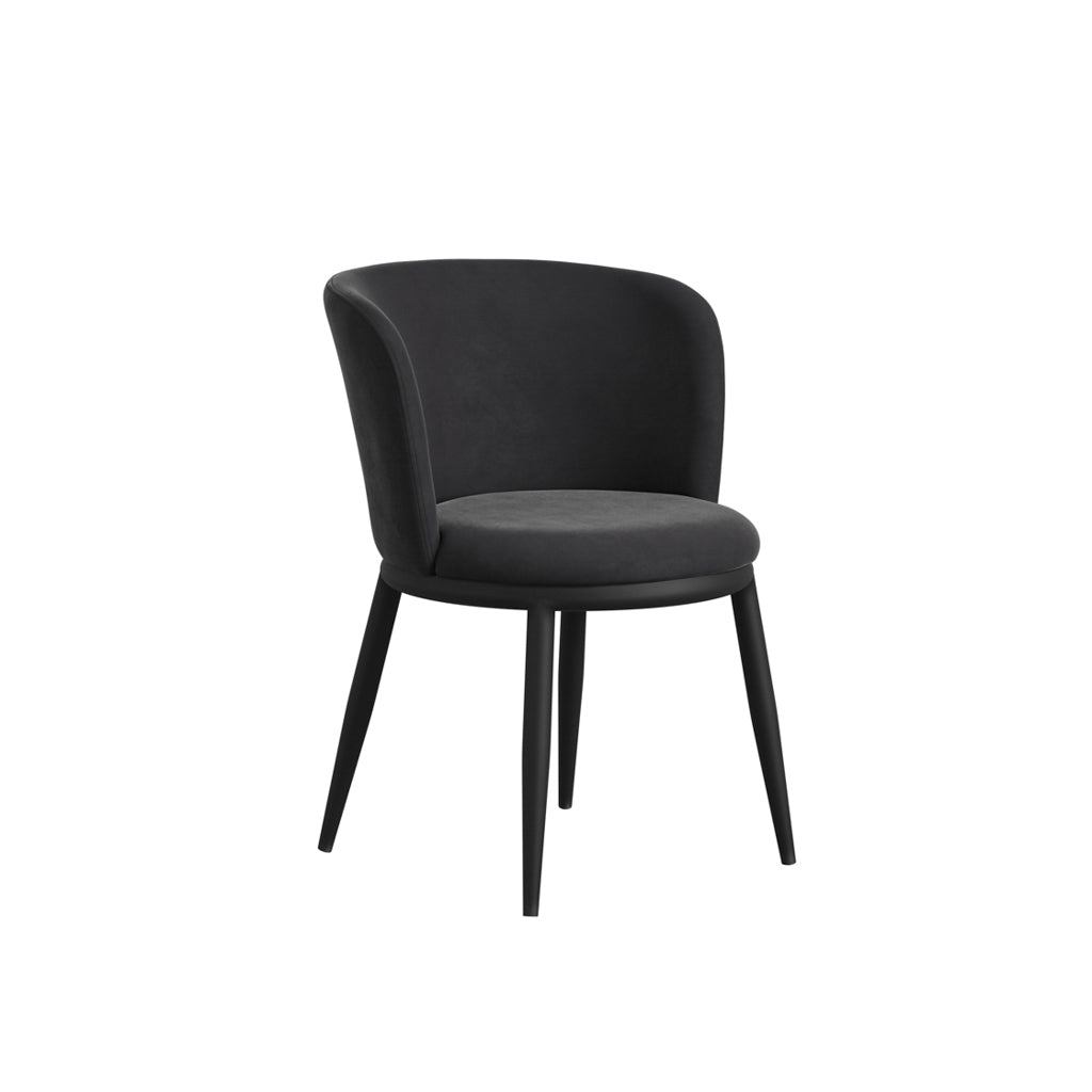 Rina Black Dining Table with 4 Nova Black Chairs