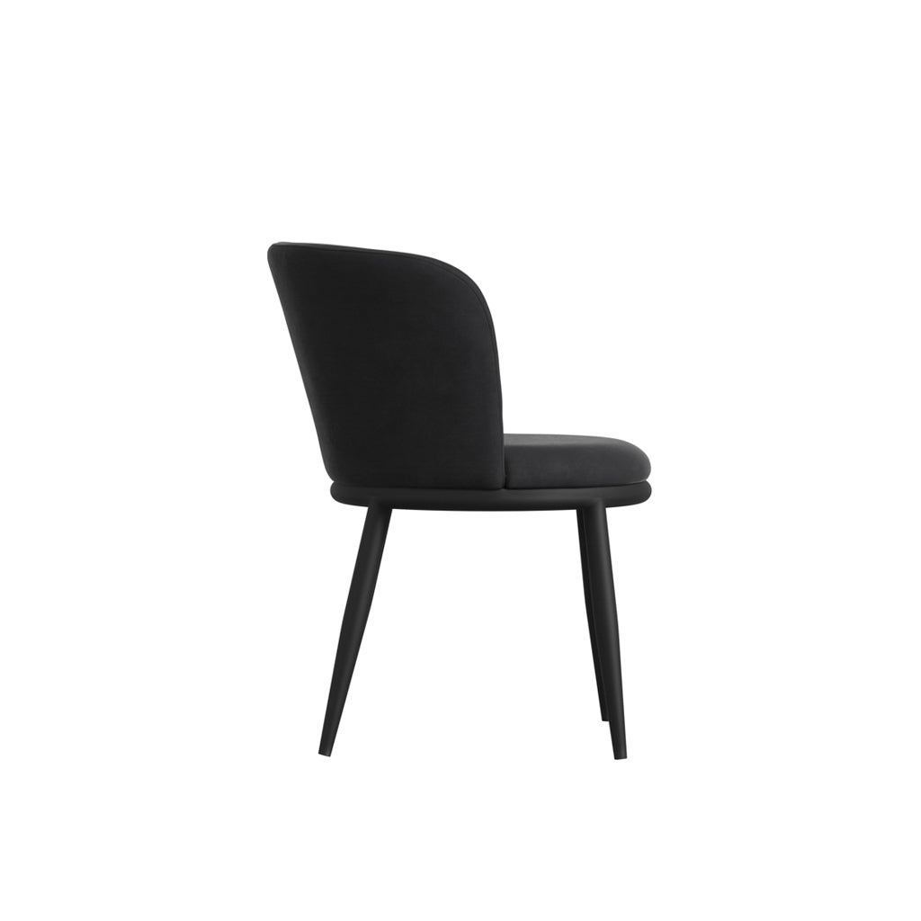 Rina Black Dining Table with 4 Nova Black Chairs