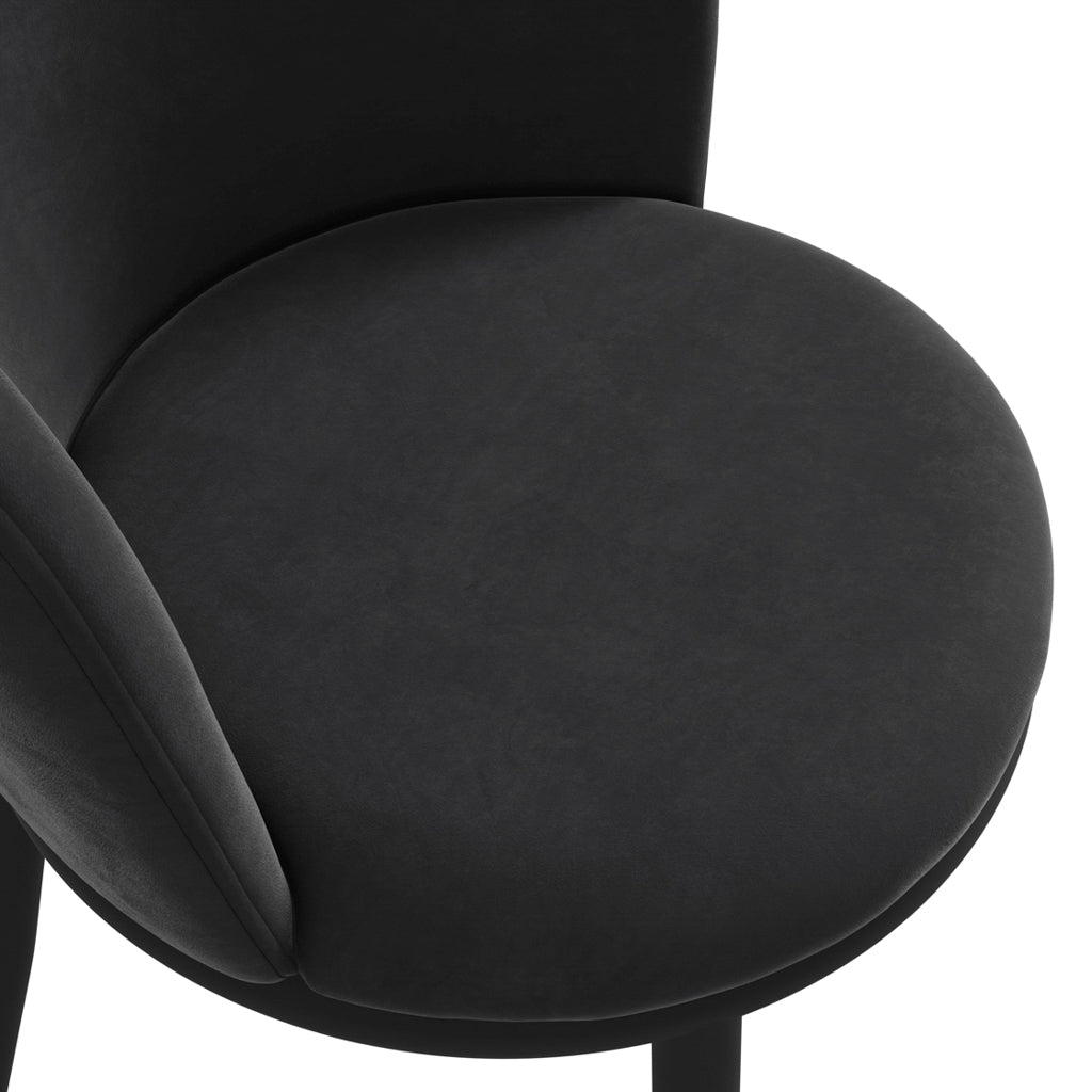 Rina Black Dining Table with 4 Nova Black Chairs