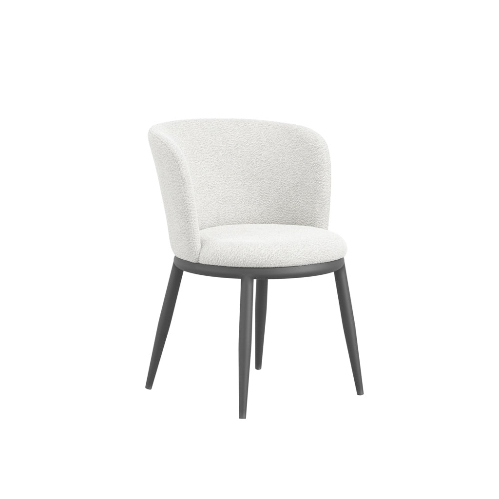 Rina Black Dining Table with 4 Nova Ivory Chairs