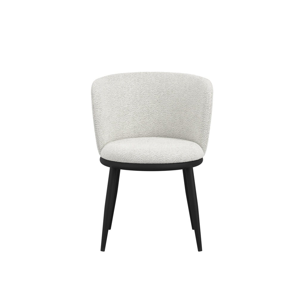 Rina Black Dining Table with 4 Nova Ivory Chairs