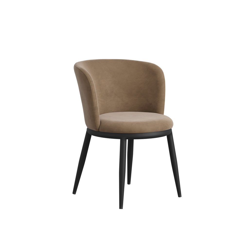 Rina Black Dining Table with 4 Nova Mole Chairs