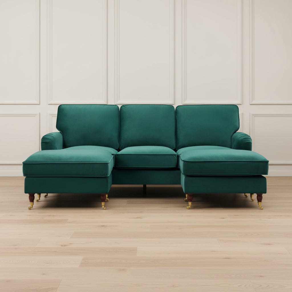 OLIVIA U SHAPE SOFA IN FOREST GREEN BY HARRY CHRISTIAN HOME