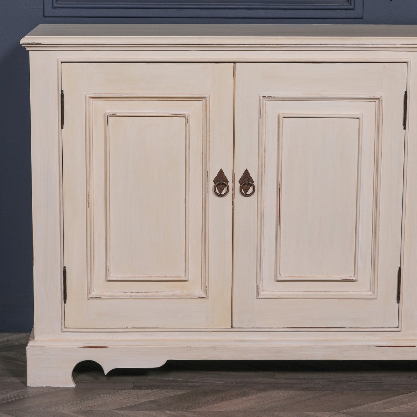 White Distressed Oriental Sideboard