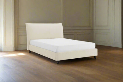Pillow design headboard bed frame in boucle ivory upholstery heritage home uk