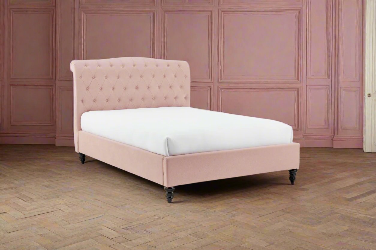 Pink Velvet Double Bed Heritage Home UK
