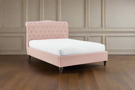 Pink Velvet Super Kingsize Bed Frame Heritage Home UK