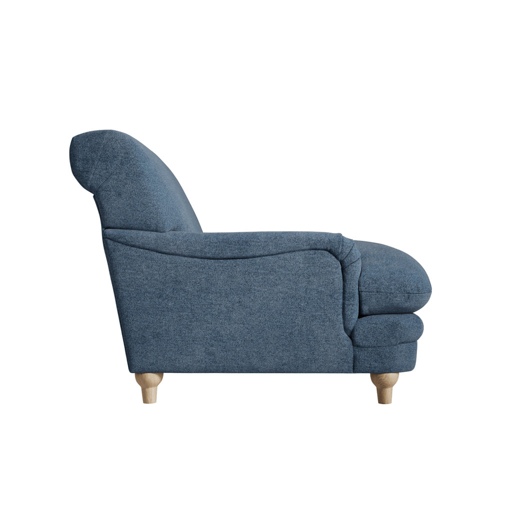 Harry Christian Home Love Seat In Blue Denim