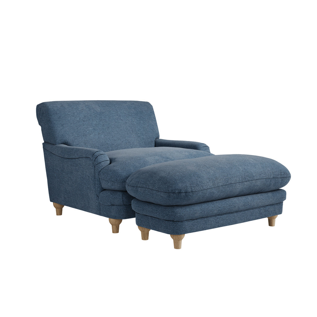 Harry Christian Home Love Seat In Blue Denim