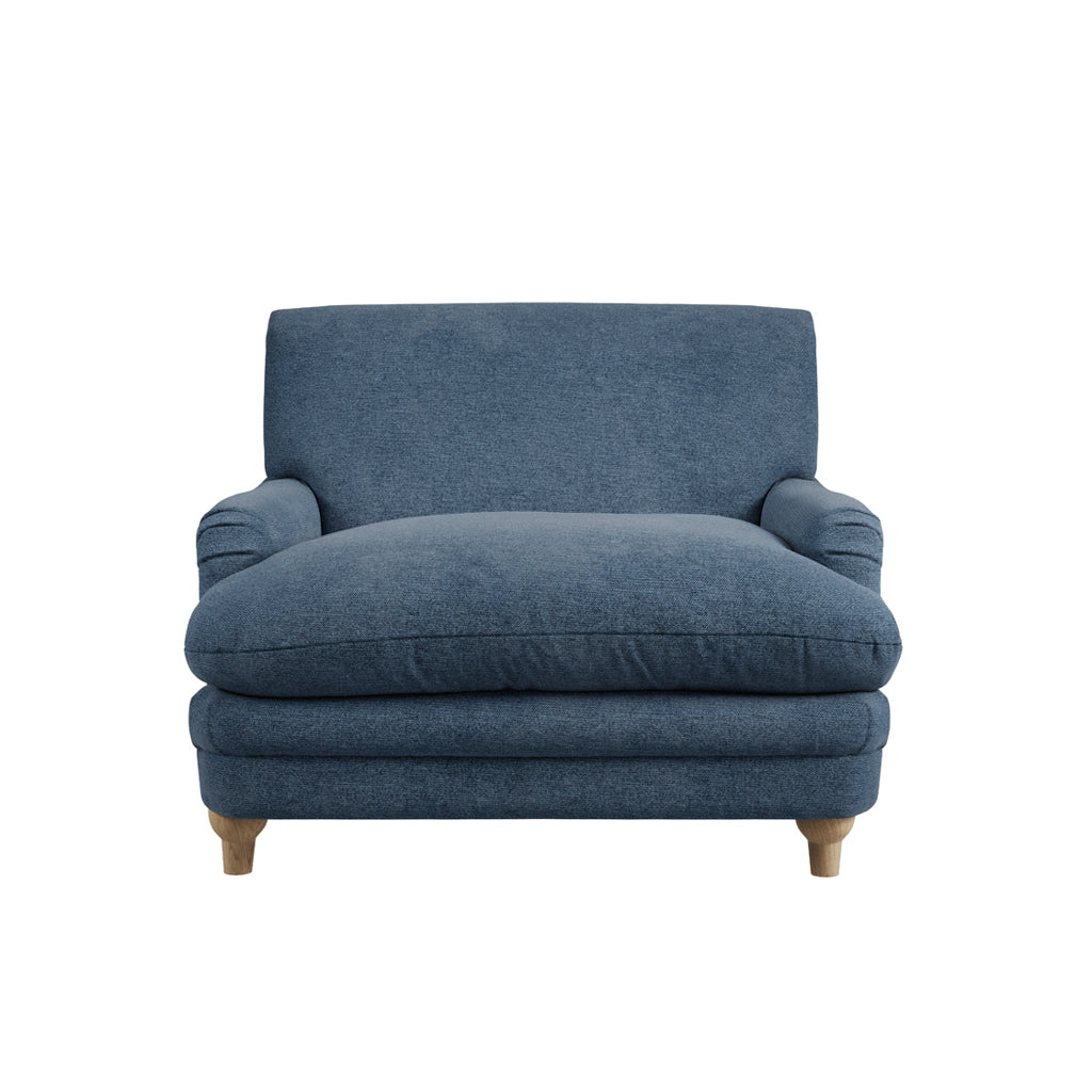 Harry Christian Home Love Seat In Blue Denim