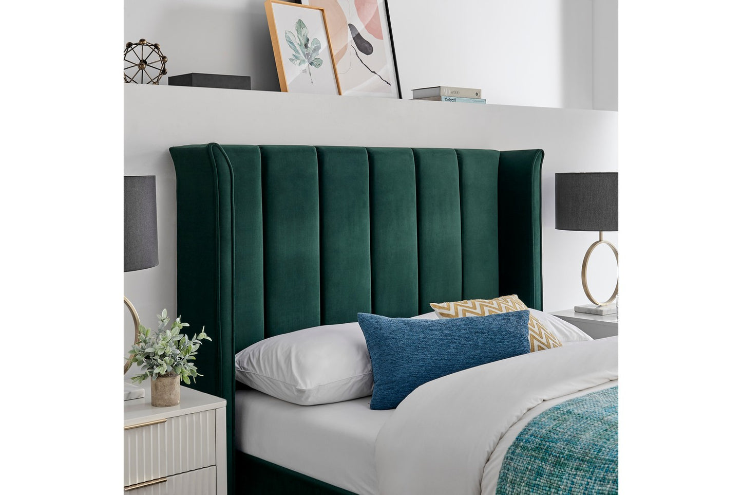 The Pumford Double Bed Frame Emerald Velvet